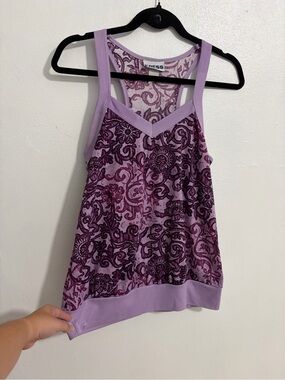 2000s Lavender Floral Tank Top